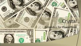  Presentation with debt management money - PPT theme with heap of dollars money background background and a  colored foreground