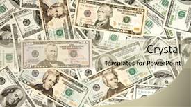  Presentation with functions of money - Audience pleasing theme consisting of heap of dollars money background backdrop and a soft green colored foreground