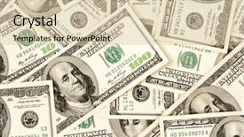  Presentation with money - Cool new presentation with heap of dollars money background backdrop and a soft green colored foreground