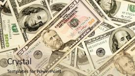  Presentation with money - Amazing PPT theme having heap of dollars money background backdrop and a coral colored foreground