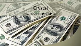  Presentation with money - Theme consisting of heap of dollars money background background and a light gray colored foreground