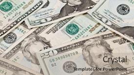  Presentation with debt management money - Cool new PPT theme with heap of dollars money background backdrop and a light gray colored foreground