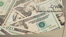  Presentation with money transfer applications - Presentation theme consisting of heap of dollars money background background and a mint green colored foreground