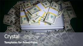  Presentation with green - Beautiful presentation featuring heap of dollars on green backdrop and a gray colored foreground