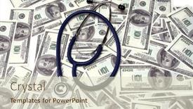  Presentation with stethoscope medication - Amazing theme having heap-of-dollars-with-stethoscope backdrop and a soft green colored foreground