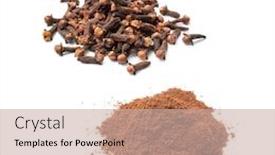  Presentation with background - Audience pleasing PPT theme consisting of heap-of-dried-cloves backdrop and a coral colored foreground