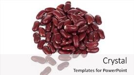  Presentation with kidney - Slide set featuring heap of dried kidney beans background and a white colored foreground