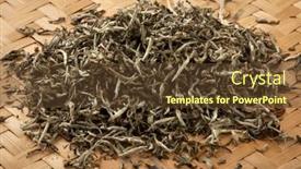  Presentation with tea leaves - PPT layouts consisting of heap-of-dried-nepalese-white background and a tawny brown colored foreground