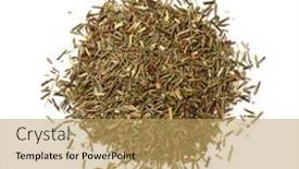  Presentation with tea leaves - Slide set with heap-of-dried-non-fermented background and a yellow colored foreground