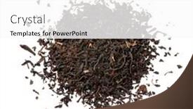  Presentation with tea leaves - Presentation theme enhanced with heap-of-dried-ostfriesen-tea background and a white colored foreground