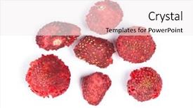  Presentation with 3d isolated t rex head - PPT layouts enhanced with heap of dried strawberries isolated background and a white colored foreground