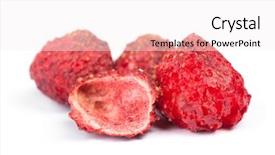  Presentation with strawberries - Amazing slide deck having heap of dried strawberries isolated backdrop and a white colored foreground