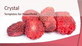  Presentation with strawberries - Beautiful PPT layouts featuring heap of dried strawberries isolated backdrop and a sky blue colored foreground