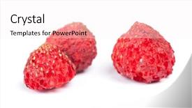  Presentation with 3d isolated t rex head - PPT layouts having heap of dried strawberries isolated background and a white colored foreground