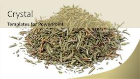  Presentation with thyme - Audience pleasing theme consisting of heap-of-dried-thyme-close backdrop and a yellow colored foreground