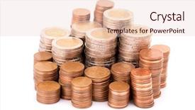  Presentation with euro - Beautiful slides featuring heap of euro coins isolated backdrop and a lemonade colored foreground