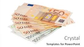  Presentation with euro - PPT layouts featuring heap-of-euro-isolated background and a white colored foreground