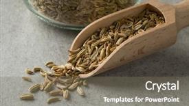  Presentation with seeds - Amazing PPT theme having heap of fennel seeds backdrop and a gray colored foreground