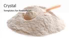  Presentation with flour - Slide deck having heap of flour with wooden background and a white colored foreground