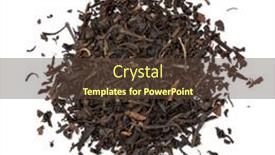  Presentation with tea leaves - Presentation design enhanced with heap-of-formosa-oolong-dried background and a tawny brown colored foreground