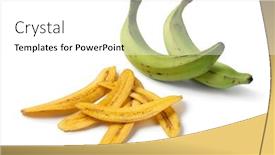  Presentation with banana chips - Presentation design enhanced with heap-of-fresh-baked-banana background and a  colored foreground