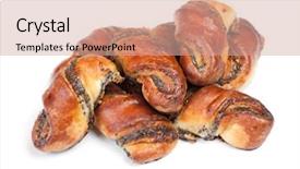  Presentation with seed - Slide set having heap of fresh buns background and a coral colored foreground