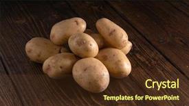  Presentation with carbs - Presentation theme featuring heap of fresh clean potatoes background and a tawny brown colored foreground