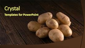  Presentation with carbs - Colorful presentation theme enhanced with heap of fresh clean potatoes backdrop and a wine colored foreground