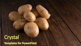  Presentation with carbs - Presentation theme featuring heap of fresh clean potatoes background and a tawny brown colored foreground