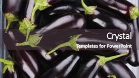  Presentation with eggplant - PPT theme enhanced with heap of fresh eggplants close background and a dark gray colored foreground