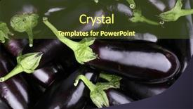  Presentation with eggplant - Presentation design with heap of fresh eggplants close background and a tawny brown colored foreground