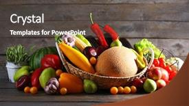  Presentation with fresh fruits vegetables - Slide set with green violet cabbages assorted - heap of fresh fruits background and a dark gray colored foreground