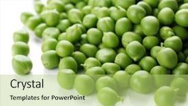  Presentation with peas - PPT layouts featuring heap of fresh green peas isolated on white background and a yellow colored foreground