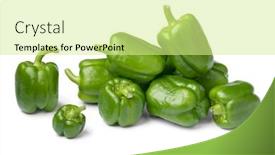  Presentation with peppers - Amazing PPT theme having heap-of-fresh-green-whole backdrop and a blonde colored foreground