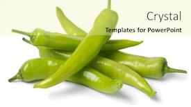  Presentation with peppers - Slide set consisting of heap-of-fresh-green-whole background and a blonde colored foreground