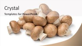  Presentation with fresh lettuce strawberries blueberries mushroom - PPT theme enhanced with heap of fresh raw chestnut background and a white colored foreground