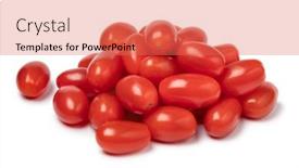  Presentation with snack - PPT theme featuring heap-of-fresh-small-red background and a  colored foreground