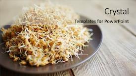  Presentation with still life crucifixion table - Amazing presentation theme having heap of fresh sprouting seeds backdrop and a  colored foreground