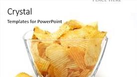  Presentation with potato chips - Audience pleasing PPT layouts consisting of heap of fried potato chips backdrop and a white colored foreground