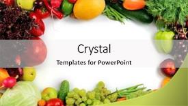  Presentation with frame of fruits and vegetables - Cool new theme with heap of fruits and vegetables backdrop and a white colored foreground