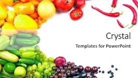  Presentation with fruits - Audience pleasing PPT layouts consisting of heap of fruits and vegetables backdrop and a white colored foreground