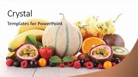  Presentation with passion fruit - Presentation theme with heap of fruits background and a white colored foreground