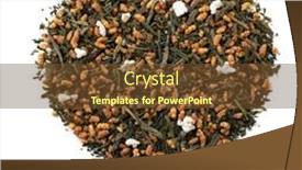  Presentation with japanese green tea - PPT layouts consisting of heap-of-genmaicha-japanese-tea background and a tawny brown colored foreground