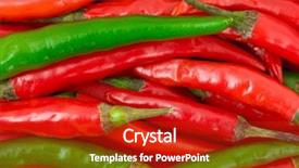  Presentation with food red - Colorful slides enhanced with heap of green and red hot chili pepper - food background backdrop and a crimson colored foreground