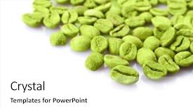  Presentation with green coffee beans - Cool new presentation theme with heap of green coffee beans backdrop and a white colored foreground