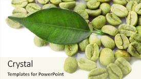  Presentation with green coffee beans - Presentation having heap of green coffee beans background and a  colored foreground