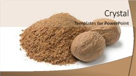  Presentation with seeds - Slide deck enhanced with heap of ground nutmeg background and a coral colored foreground