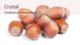  Presentation with hazelnuts - Slide deck enhanced with heap of hazelnuts raw nuts background and a lemonade colored foreground