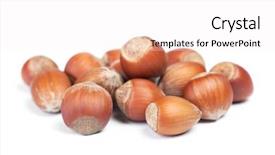  Presentation with nuts bolts nuts and bolts - Slide set consisting of heap of hazelnuts raw nuts background and a white colored foreground