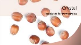  Presentation with hazelnuts - Beautiful slide deck featuring heap of hazelnuts raw nuts backdrop and a lemonade colored foreground